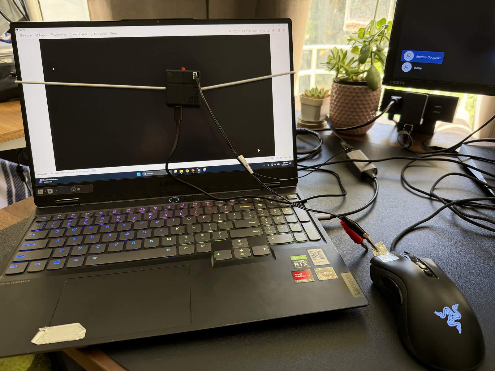 Chart grouping IP KVM latency by capture path, CSI bridge versus USB