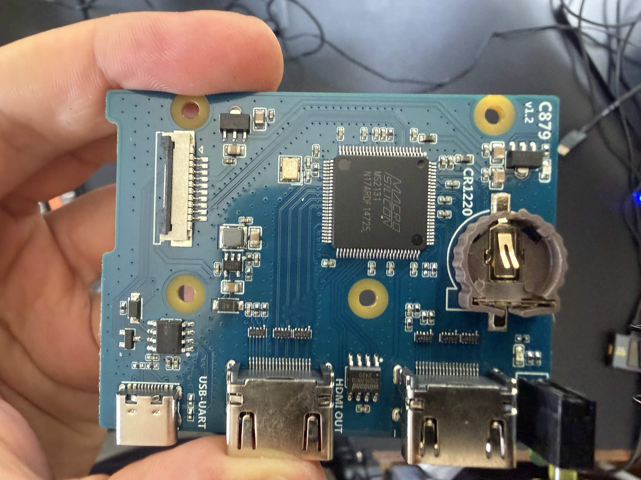Macro of the MacroSilicon MS2131 USB 2.0 capture chip on the BliKVM, the bottleneck behind its latency.